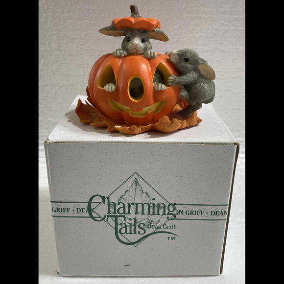 Charming Tails ~ JUMPIN JACK-O-LANTERNS Figure 85/512 ~ Fitz & Floyd ~ In Box - Picture 1 of 9